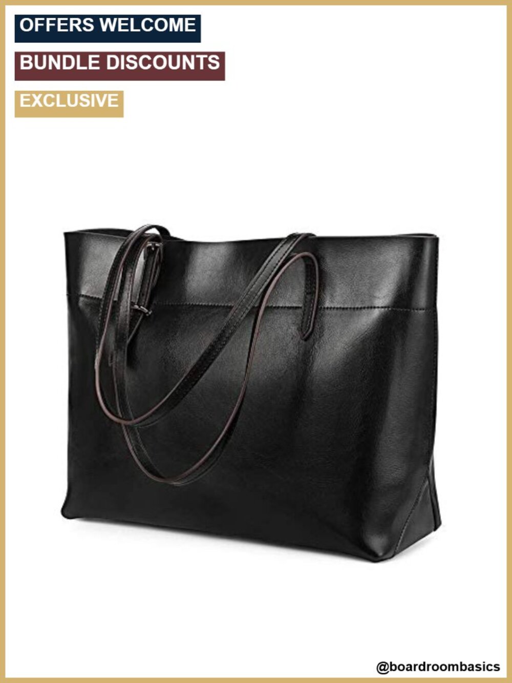 Genuine Leather Tote Bag for Women Waxed Cowhide Zip Shoulder Handbag